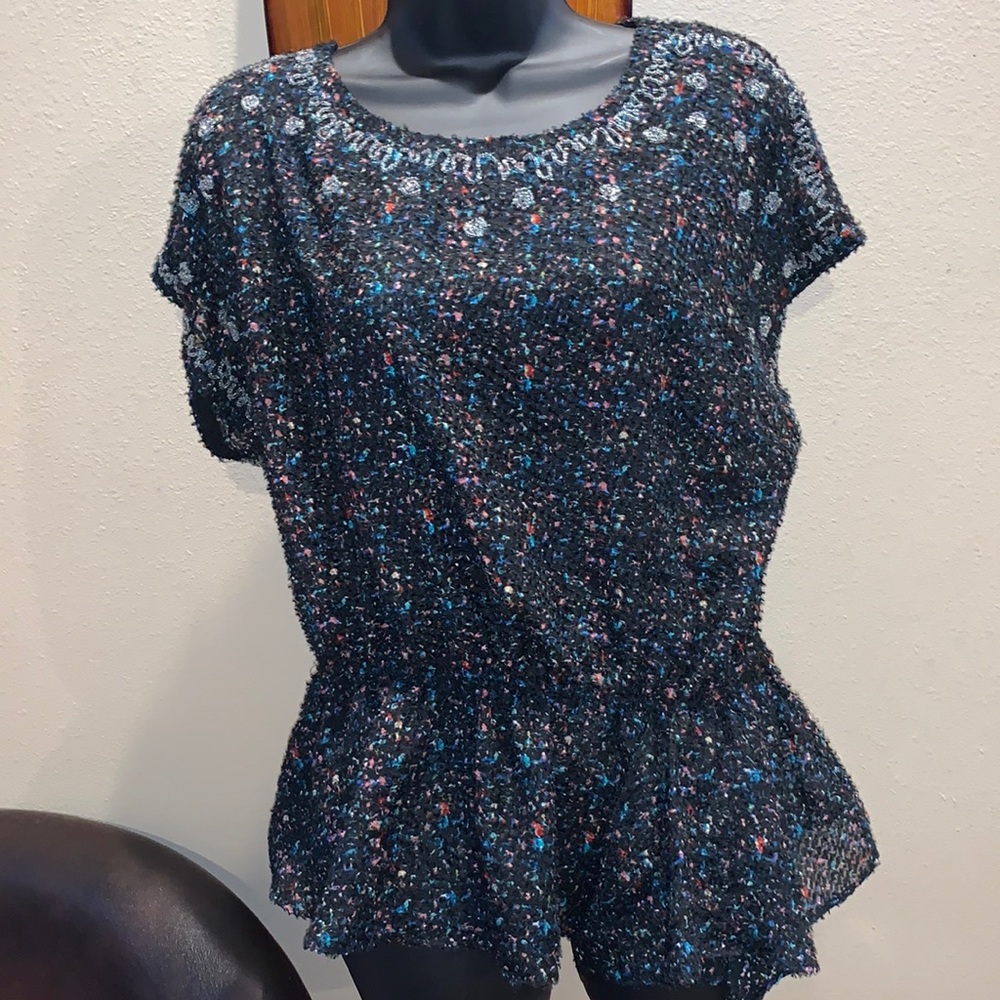 ISANI Peplum Multicolored Beaded Top